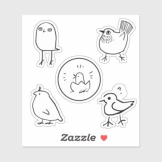 Ink Drawing Birds Sticker Sheet
