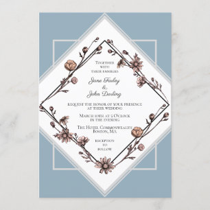 Ink Drawn Daisies Wedding Invitation