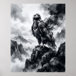 Ink Eagle Storm Crags Poster