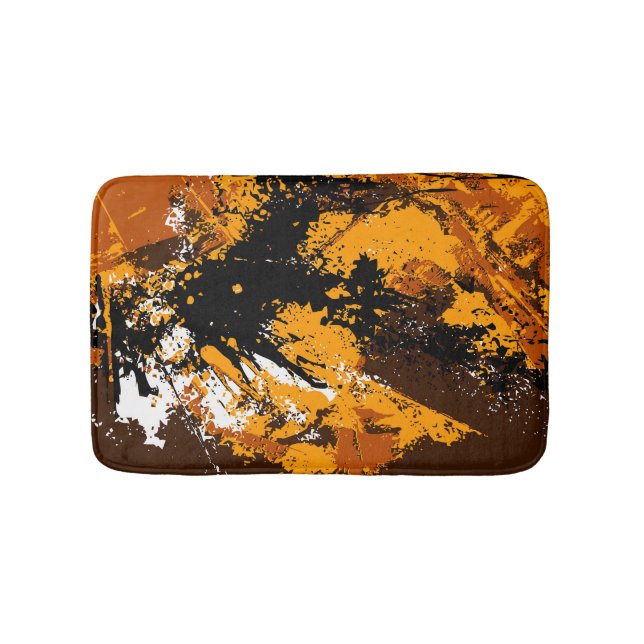 Ink Explosion: Colourful Abstract Splashes Bath Mat (Front)
