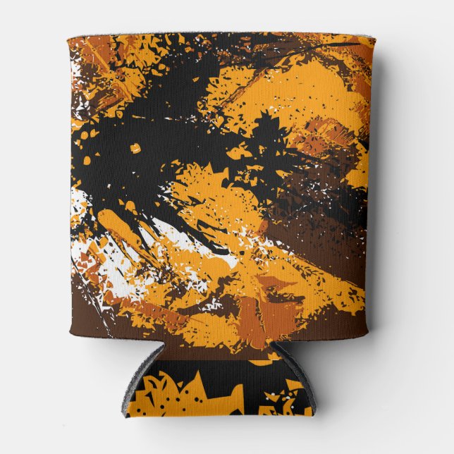 Ink Explosion: Colourful Abstract Splashes Can Cooler (Front)