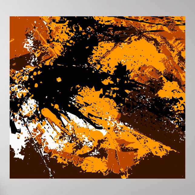 Ink Explosion: Colourful Abstract Splashes Poster (Front)