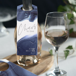 Ink Flow Wedding Cheers to Love Blue ID762 Bottle Tag