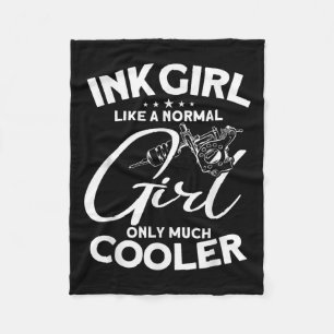 Ink Girl - Tattoo Lover Tattooist Tattoo Artist  Fleece Blanket