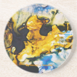 Ink glass underneath coaster