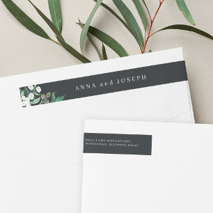 Ink   Greenhouse Watercolor Return Address Wrap Around Label