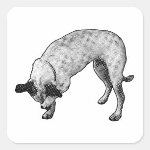 Ink Grin Terrier Square Sticker