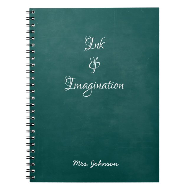 Ink & Imagination Green Notebook (Front)