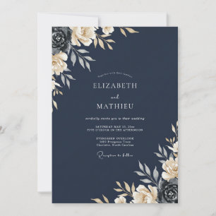 Ink Ivory Painted Wedding Invitation