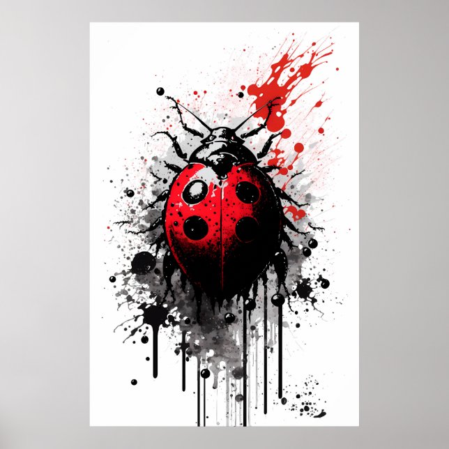 Ink Ladybug Painting Poster (Front)