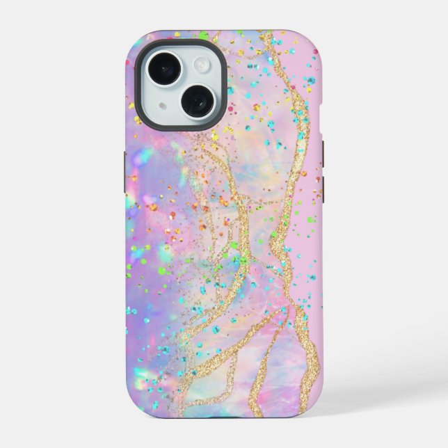  ink marble design iPhone 15 case (Back)