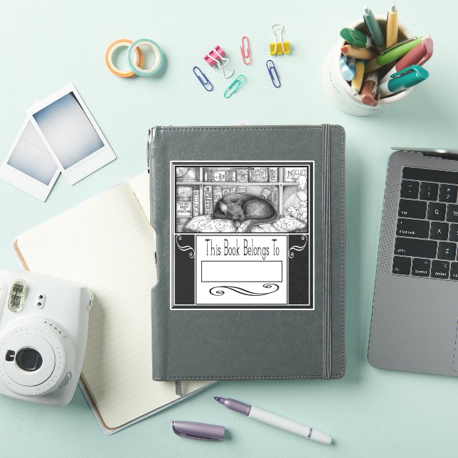 INK Mistress Lenore the Library Cat Bookplate (iPad Cover)