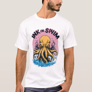 Ink Or Swim   Octopus Tattoo Quote T-Shirt