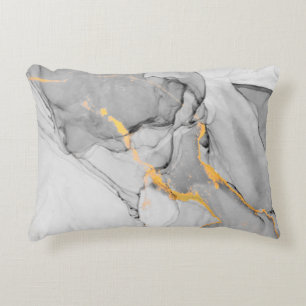 Ink, paint, abstract. Closeup of the painting. Col Decorative Cushion