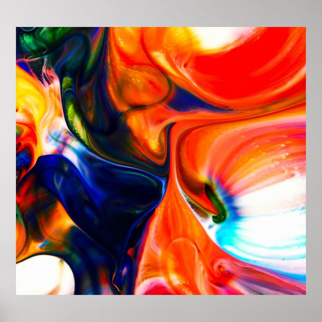 Ink Paint Explode: Colourful Abstract Poster (Front)