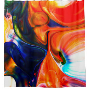 Ink Paint Explode: Colourful Abstract Shower Curtain