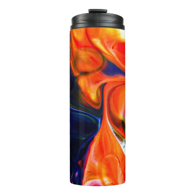 Ink Paint Explode: Colourful Abstract Thermal Tumbler (Front)