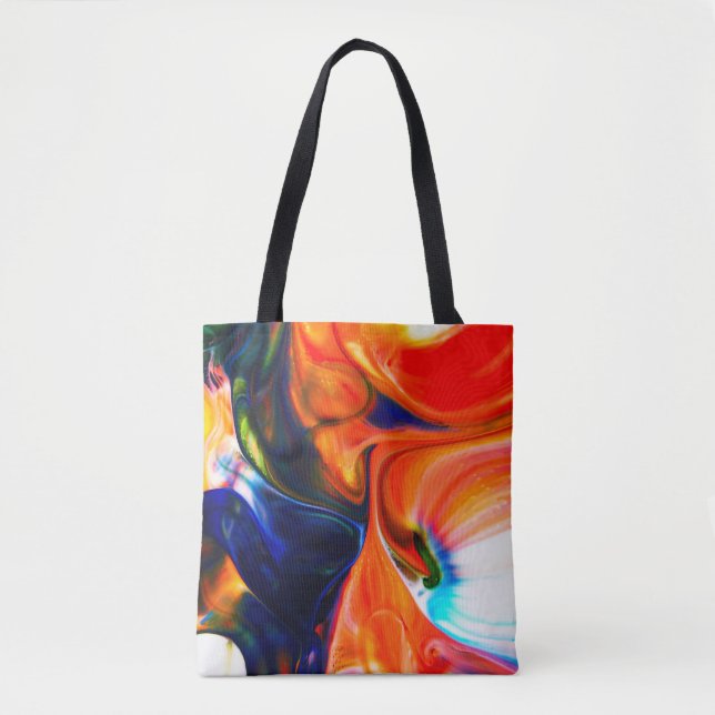 Ink Paint Explode: Colourful Abstract Tote Bag (Front)