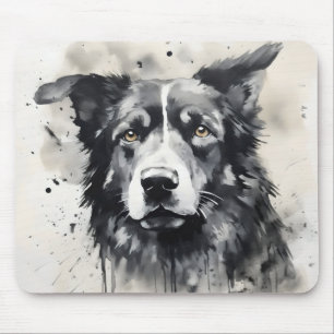 Ink Painting Dog Mouse Mat