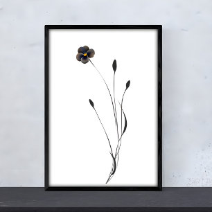 Ink Pansy Art - Captivating Floral Designs Poster