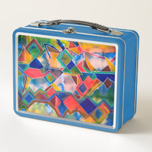 Ink pattern metal lunch box