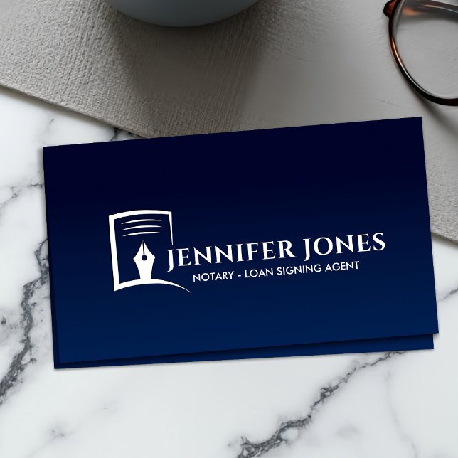 Ink Pen and Paper Notary Professional  Business Card (Creator Uploaded)