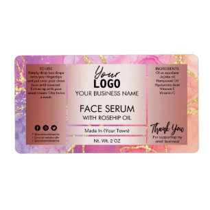 Ink Pink And Rose Gold Face Serum Label