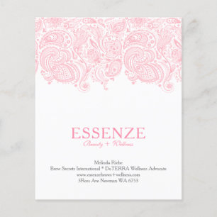 ink Pink On White Vintage Paisley Lace Flyer