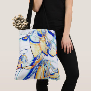 Ink ran in more than one direction? Orange, blue Tote Bag