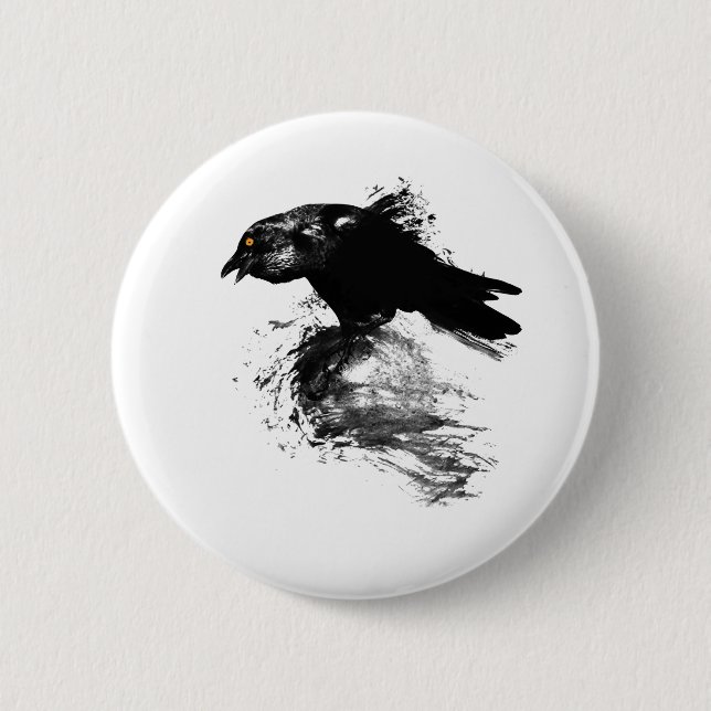 Ink Raven 6 Cm Round Badge (Front)