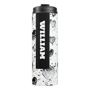 Ink-Sketch Hearts Love Thermal Tumbler