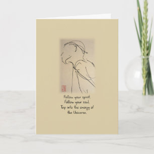 Ink Sketch Man Encouragement from Me Card