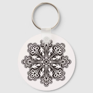 Ink Snowflake Winter Tattoo Art To Colour Key Ring