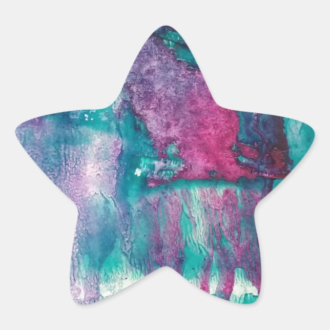 Ink Spilled Abstract Star Sticker (Front)