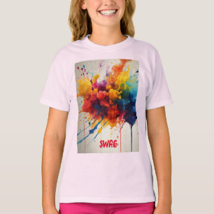 "Ink Splash Chic: Women's Tee with Swag"