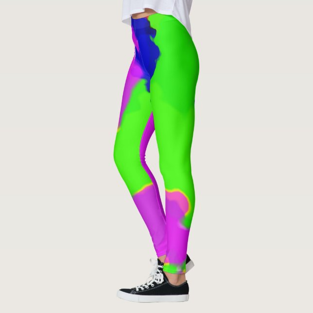 Ink Splash Painting Watercolor Multicolor Colourfu Leggings (Left)