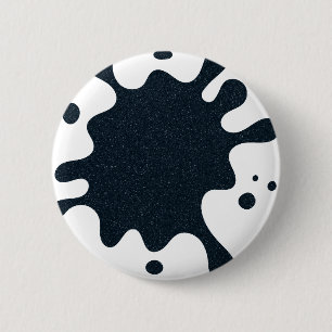 Ink Splash White & Charcoal Button – Customisable