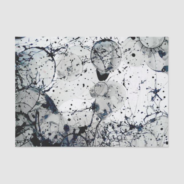 Ink Splatter Abstract Art Tissue Paper (Front)