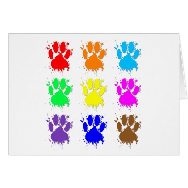 Ink Splatter Dog Paw Pattern (Front Horizontal)