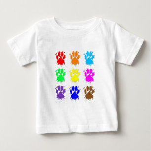 Ink Splatter Dog Paw Pattern Baby T-Shirt