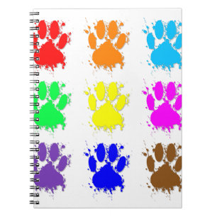 Ink Splatter Dog Paw Pattern Notebook