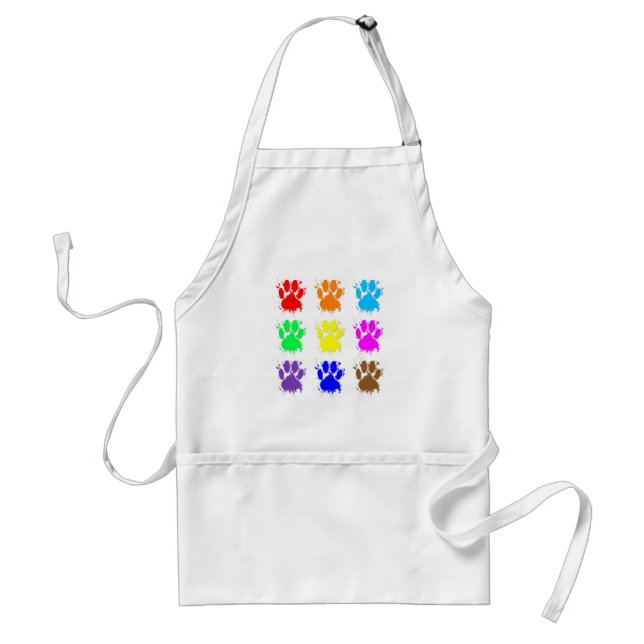 Ink Splatter Dog Paw Pattern Standard Apron (Front)