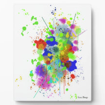 Ink Splatter Tabletop Plaque with Easel