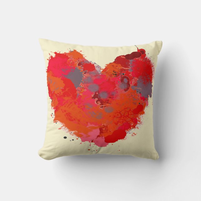 Ink Splotch Heart Cushion (Front)