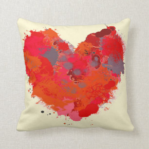 Ink Splotch Heart Cushion