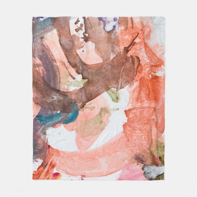 Ink stains on white paperabstract, acrylic, art, a fleece blanket (Front)