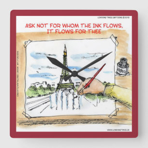 Ink Still Flows In Paris Wall Clock by Rick London