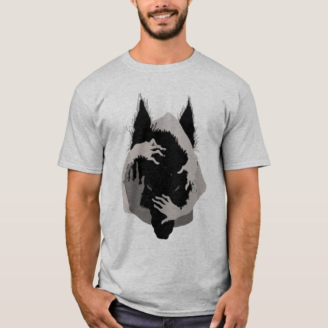  Ink Talking Fantasy V05 BLACK WOLF T-Shirt (Front)