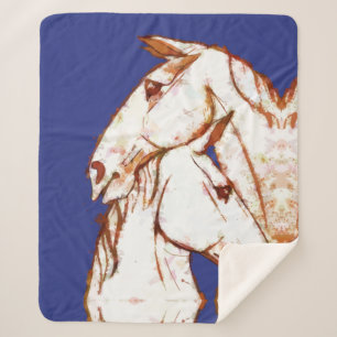 Ink Talking Fantasy V07 HORSE V02 Sherpa Blanket