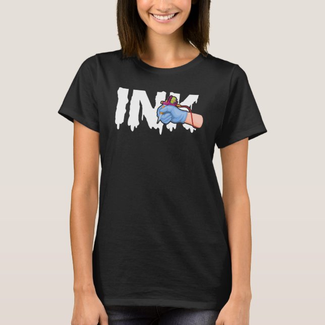 Ink Tattoo Gun Artist Inked T-Shirt (Front)